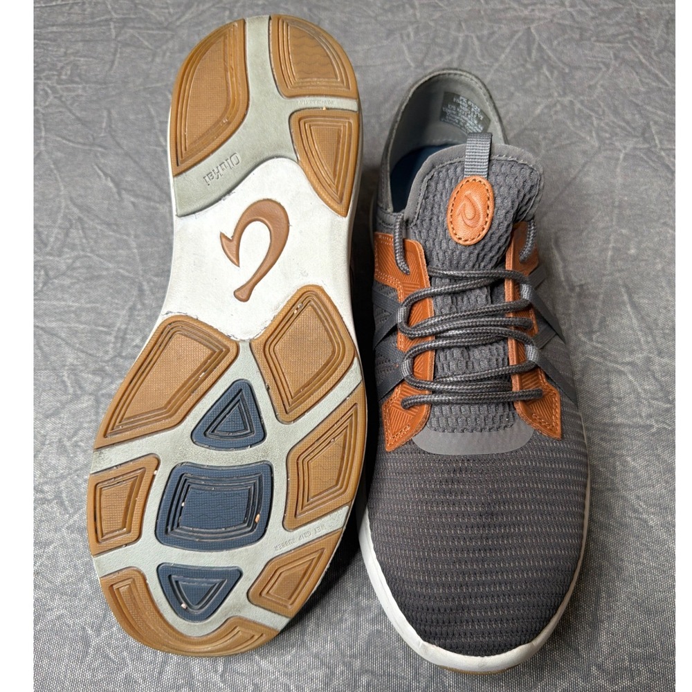 OluKai Sneakers Mens 11 Mio Li Pavement Grey Orange 10440-PVVI Drop-in Heel - Picture 7 of 8